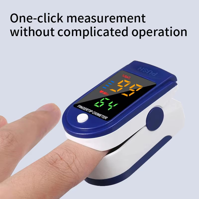 Aique 4 Colors Oximeter Portable Fingertip Pulse Blood Oxygen Saturation Monitor LED Display Fingertip Oximeter Testing SPO2
