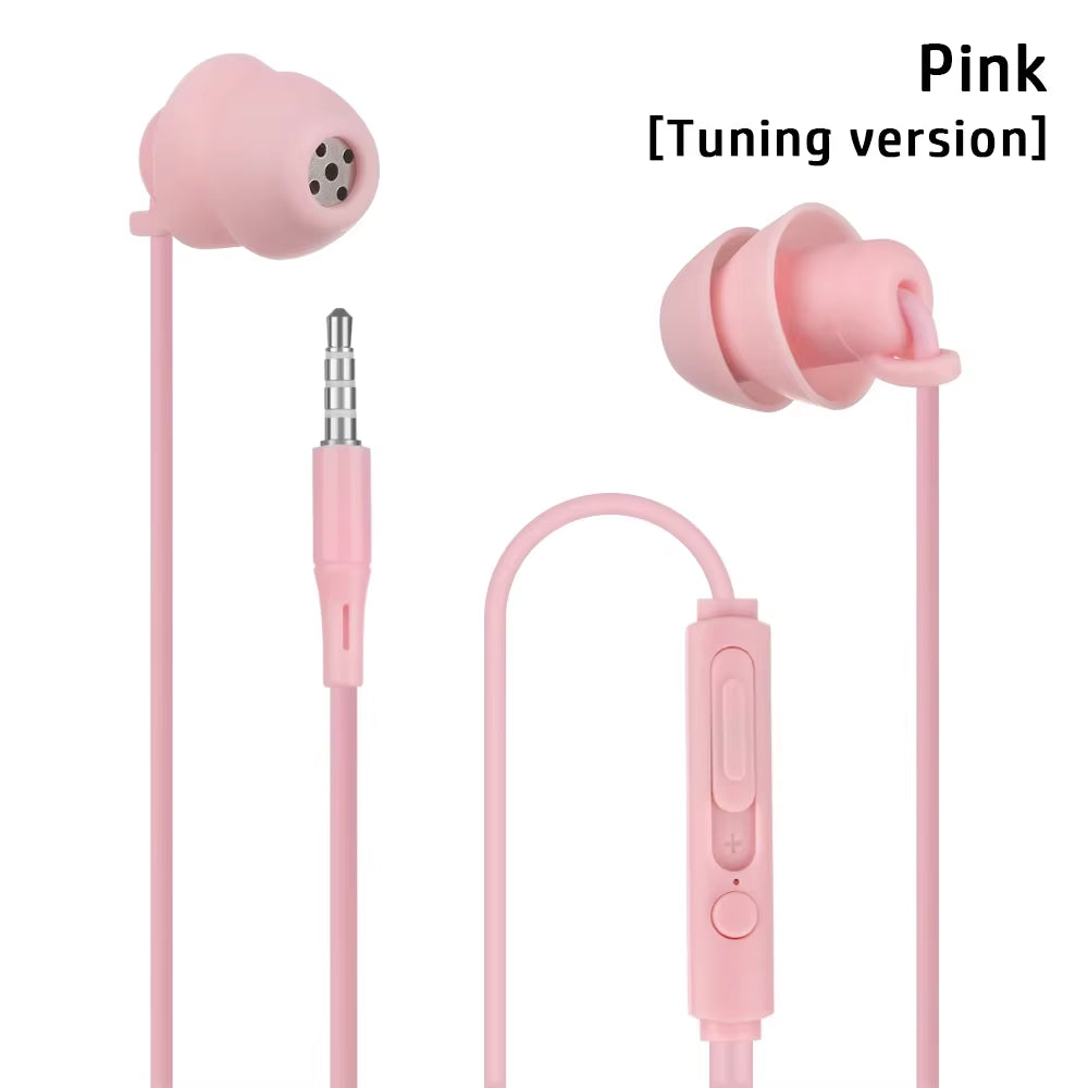 New 3.5Mm Wired Noise Reduction Earphones Stereo Silica Gel In-Ear Headset Sleep Headphones Suitable for Android Phone