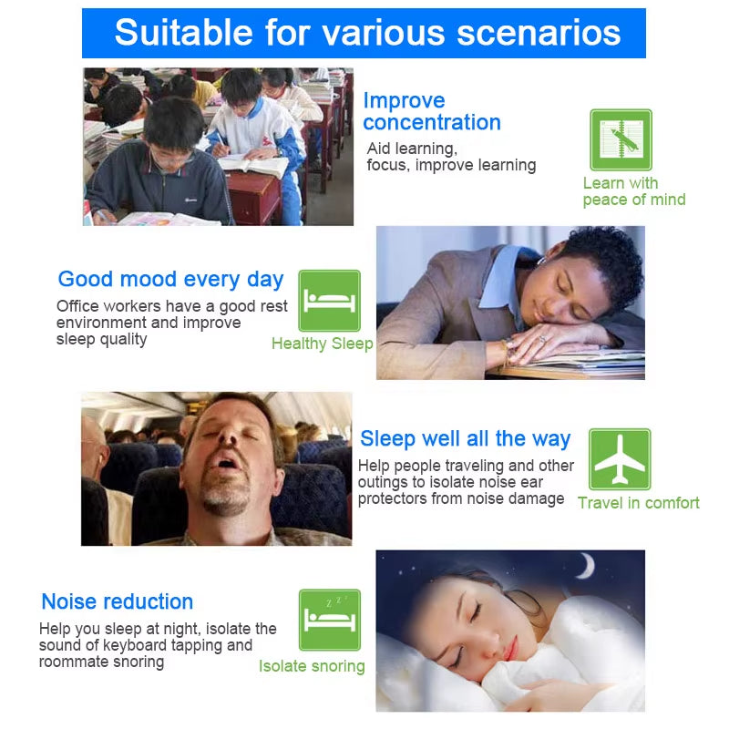 Antifaz Para Dormir Ear Plugs anti Noise Eyepatch Eye Mask Patches Earplugs for Sleeping Aid Sleep Mask Sleep Night Mask Health