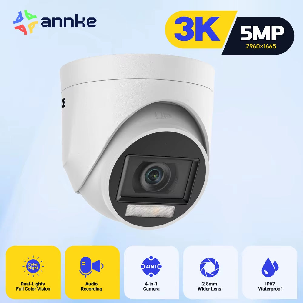 5MP Analog HD Camera Smart Light Video Surveillance Cameras 5MP Bullet 2.8 Mm Indoor Outdoor Weatherproof Security Cameras