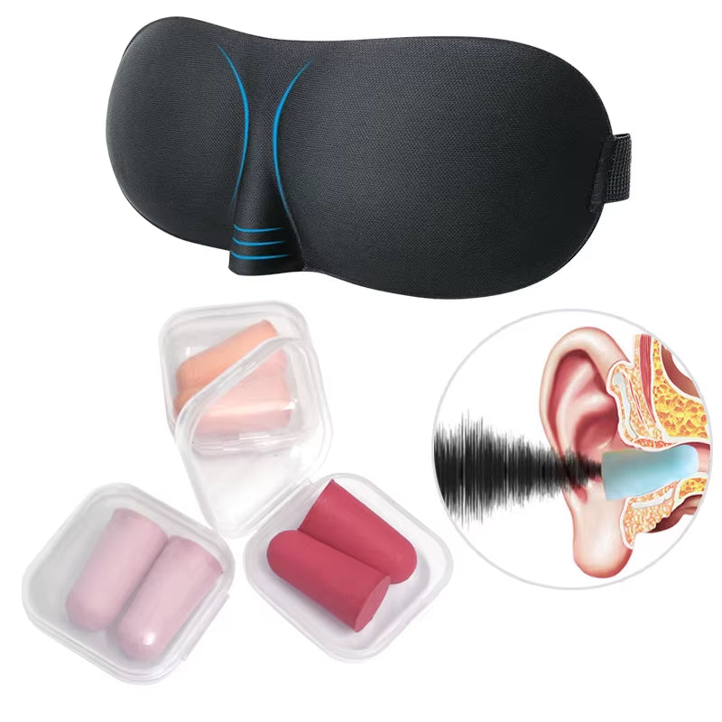 Antifaz Para Dormir Ear Plugs anti Noise Eyepatch Eye Mask Patches Earplugs for Sleeping Aid Sleep Mask Sleep Night Mask Health